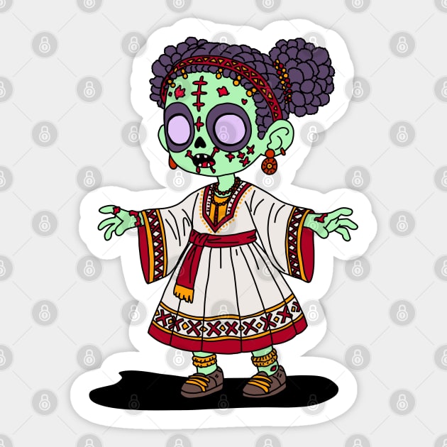Cute Ethiopian Zombie Sticker by H. R. Sinclair